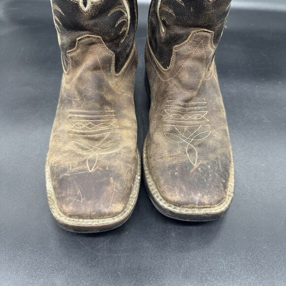 Old West Child Boots Size 4 Brown Boots Leather Pull On Cowboy Western GUC - Picture 4 of 7